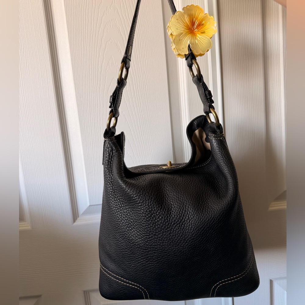 Coach Chelsea Mini-Medium Black Pebbled Leather Bag - Picture 3 of 3